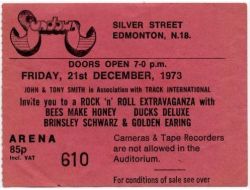 Golden Earring Arena show ticket#610 December 21, 1973 Edmonton - Sundown